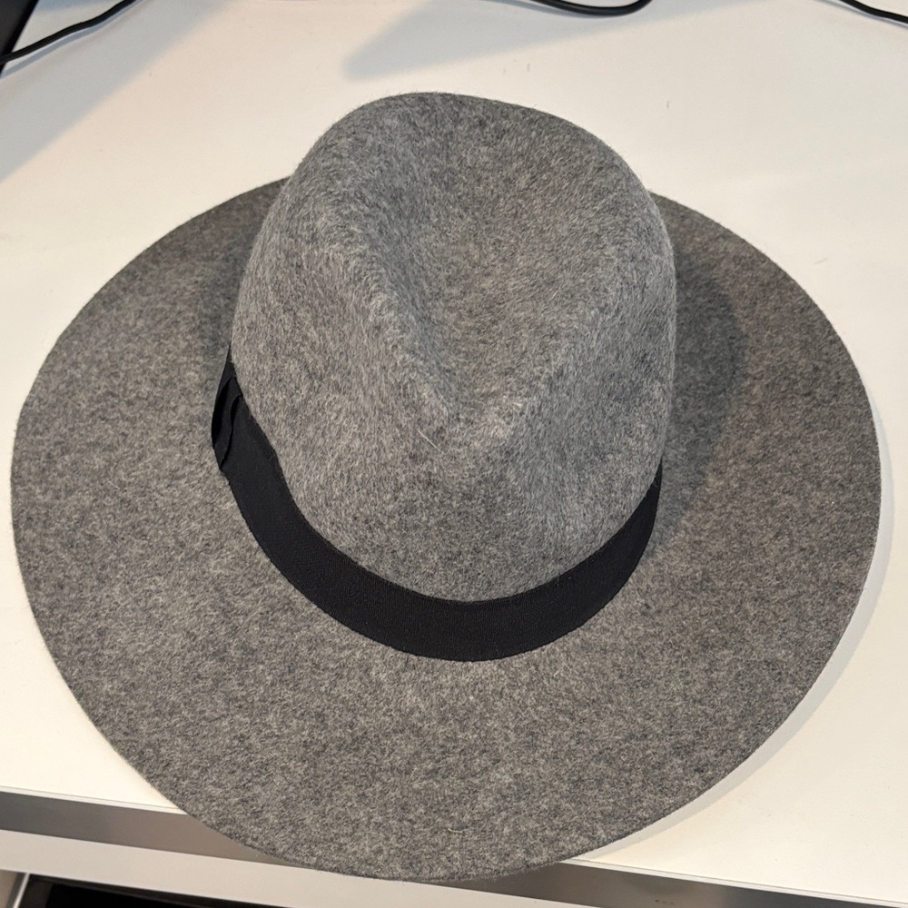 Halogen Gray Wool Fedora Hat
